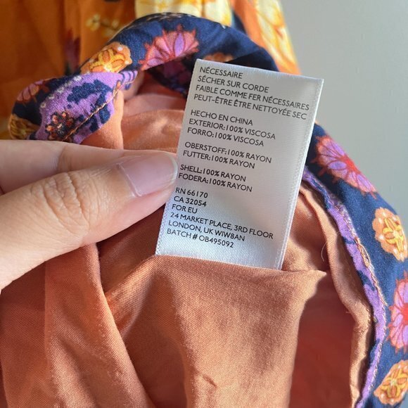 Urban Outfitters Ecote’ Gigi Orange Floral Print Dress‎ Womens Size S Mini - Picture 9 of 10